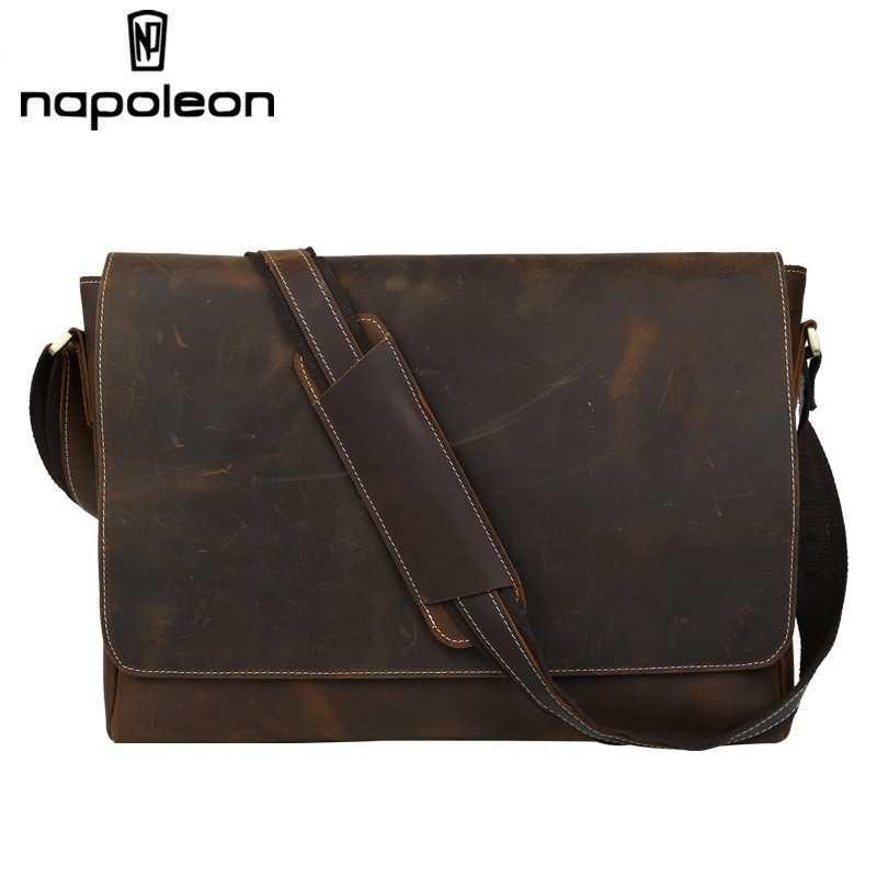 Tas Selempang Pria Kulit Asli Crazy Horse Leather- ODISSEY By Napoleon