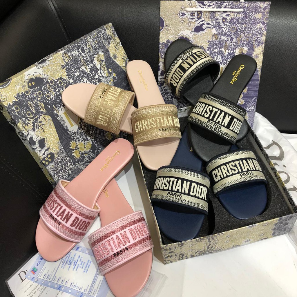 SANDAL DIOR Dwell Kualitas Premium dan Best Seller Sepatu Flat Wanita