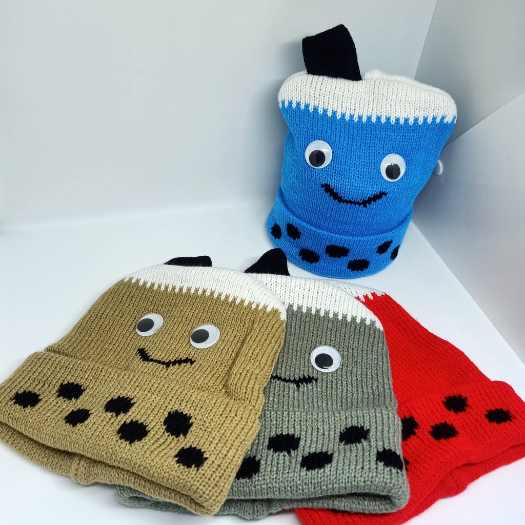 kupluk anak bayi motif es boba / kupluk anak motif boba ice