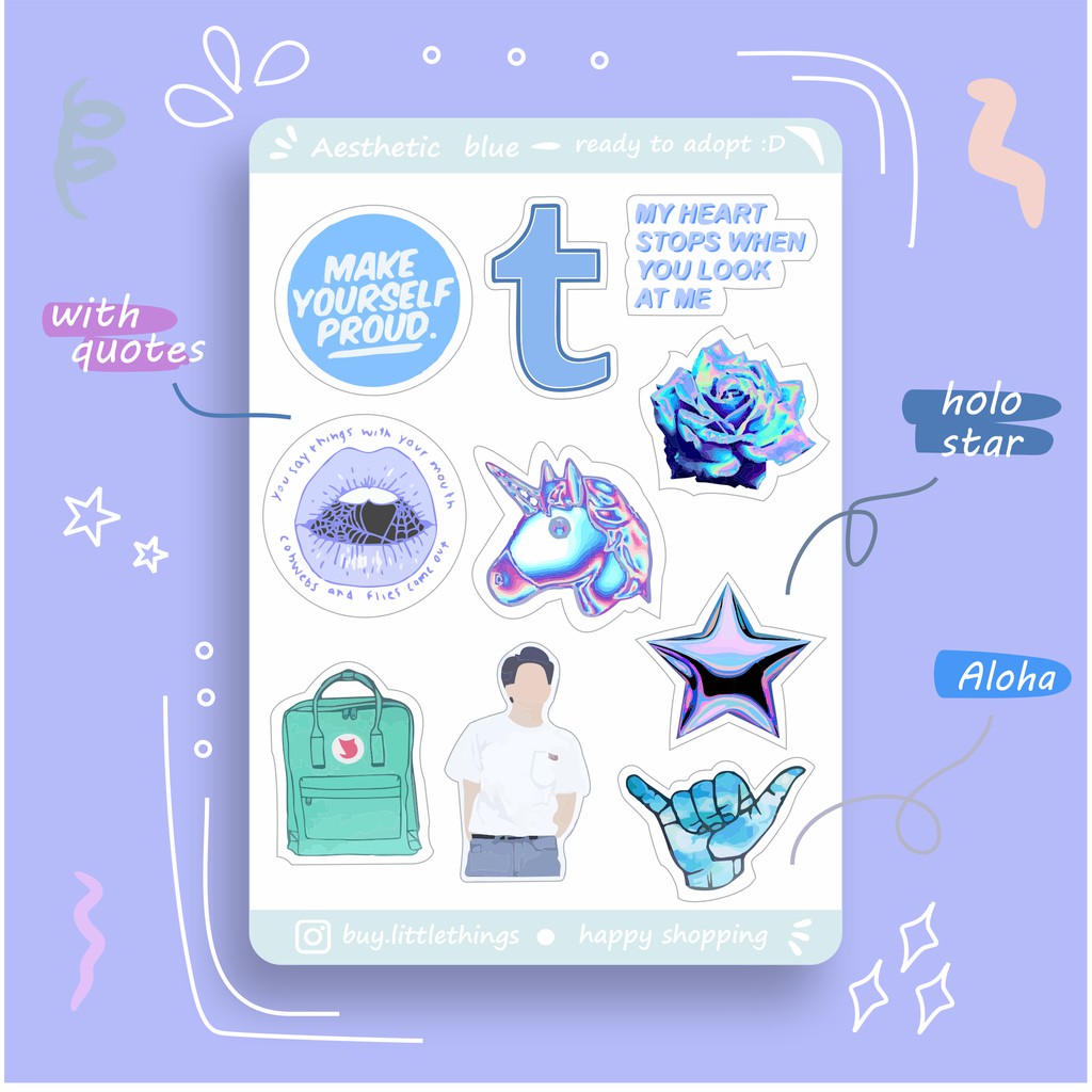 

Stickers / Aesthetic blue stickers