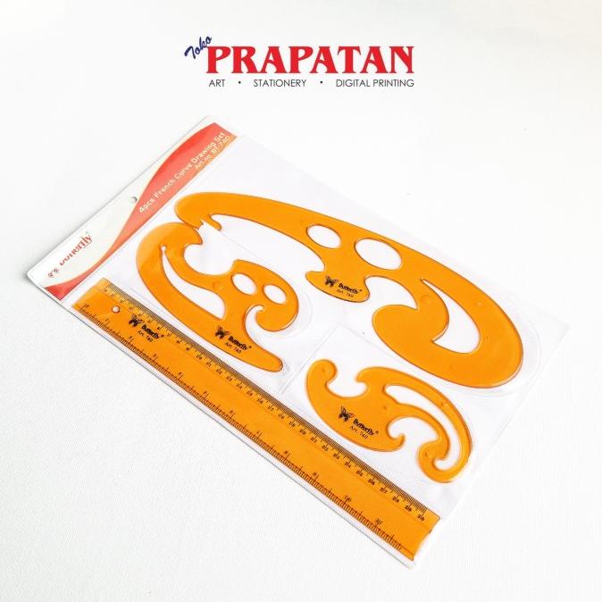 

PENGGARIS CURVA BUTTERFLY ART 740 SET 4 PCS / FRENCH CURVE DRAWING SET