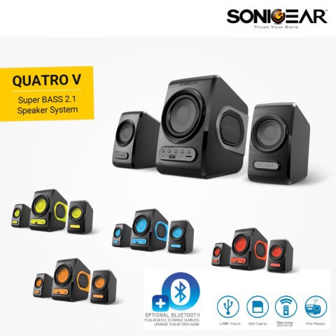 Sonic Gear Speaker Quatro V Remote 3 Pieces Radio Slot Usb Shopee Indonesia