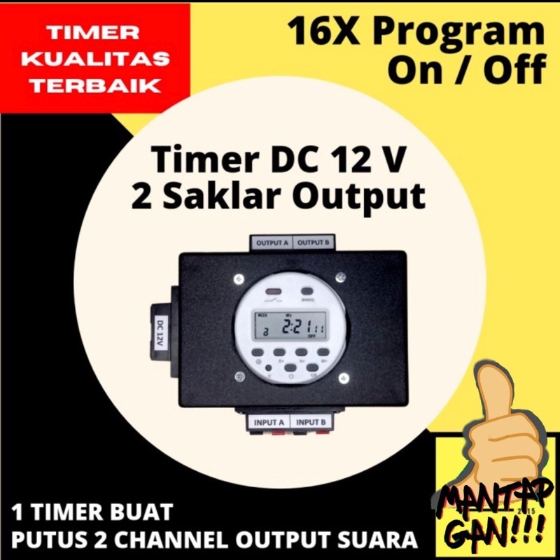 Timer Walet DC 2 saklar output / Timer Audio Walet / timer mesin walet / alat rumah walet / speaker 