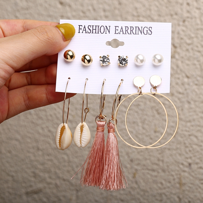 Hi/ 16 Jenis Set Anting Mutiara Rumbai Pejantan Anting Terlalu Besar Anting Untuk Wanita Aksesori Mode