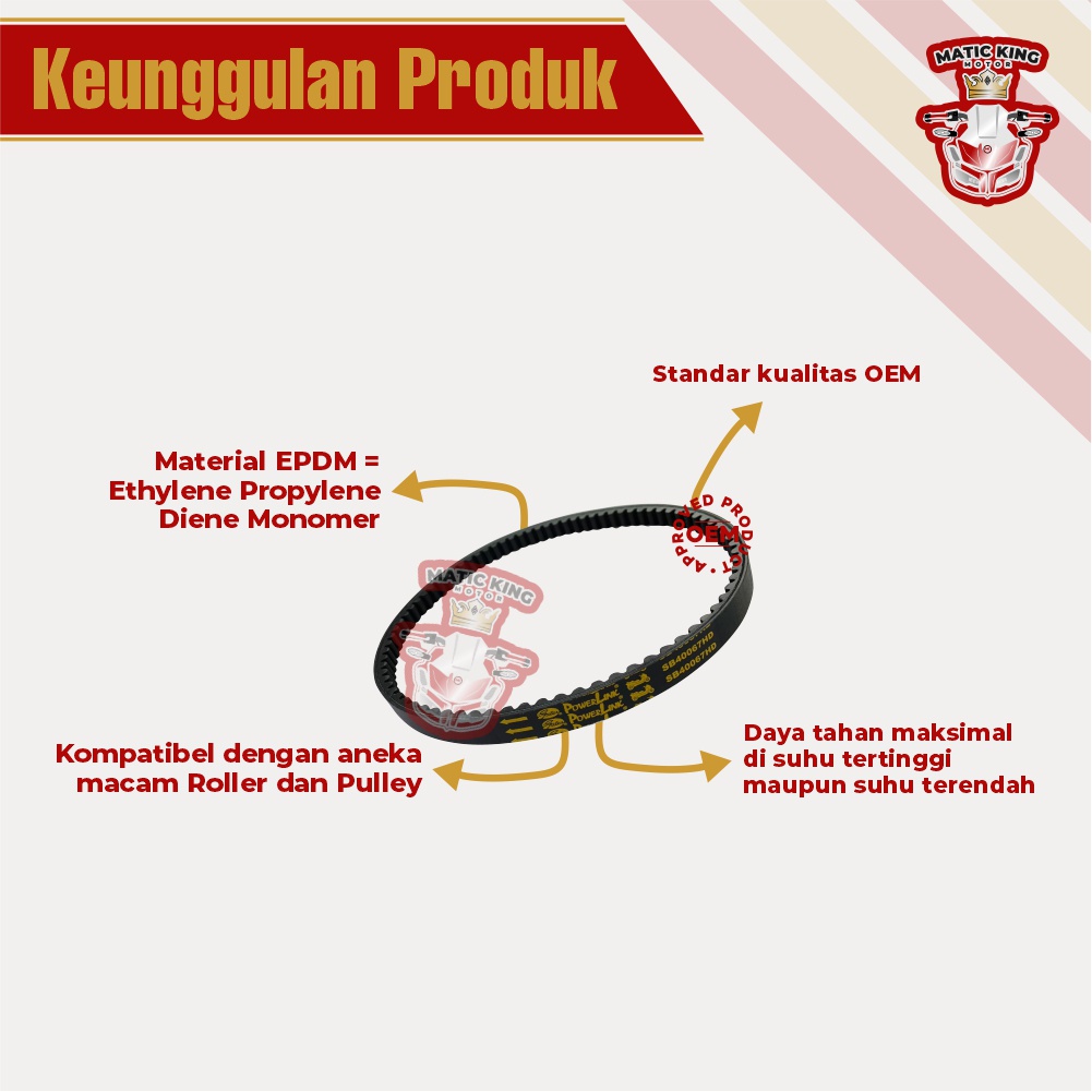 V belt Vanbelt Fanbelt Mio sporty M3 J GT Soul Z Fino Freego Gates Powerlink Made in Thailand