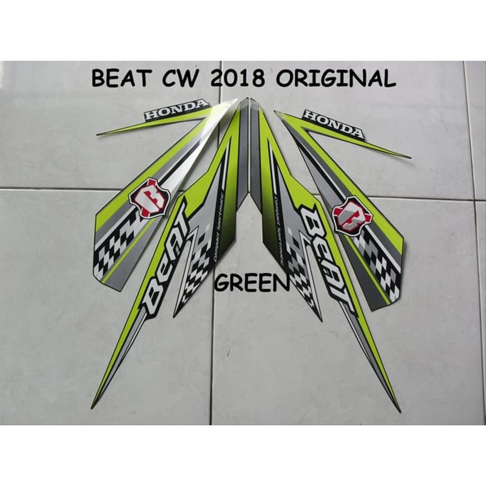 Striping Motor Honda Beat CW 2018 Green Ori