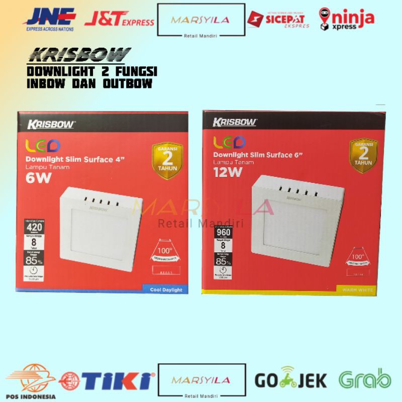 DOWNLIGHT LED KOTAK | INBOW OUTBOW | 4 INCH | 6 INCH | KRISBOW | LAMPU TANAM | LED DOWNLIGHT