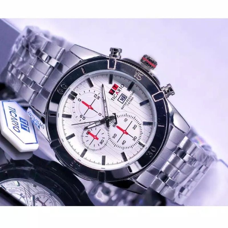 JAM TANGAN PRIA TIKARTO ORIGINAL TAHAN AIR RANTAI STAINLIS STEEL