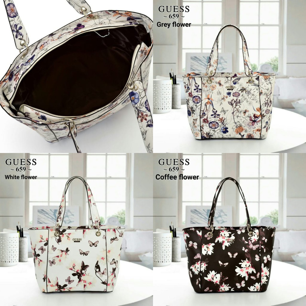 Tas GUESS KAMRYN TOTE flowers 659 TTB 15 batam impor Tas GUESS KAMRYN TOTE flowers 659 TTB 15 batam impor