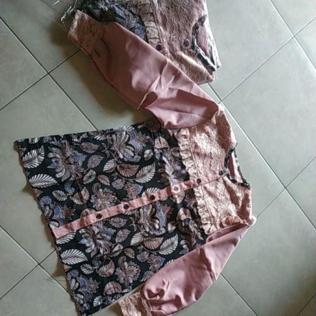 Tey-17 Batik Wanita Asj Sa Hrb026 Kenongo Kemeja Tosca Pendek