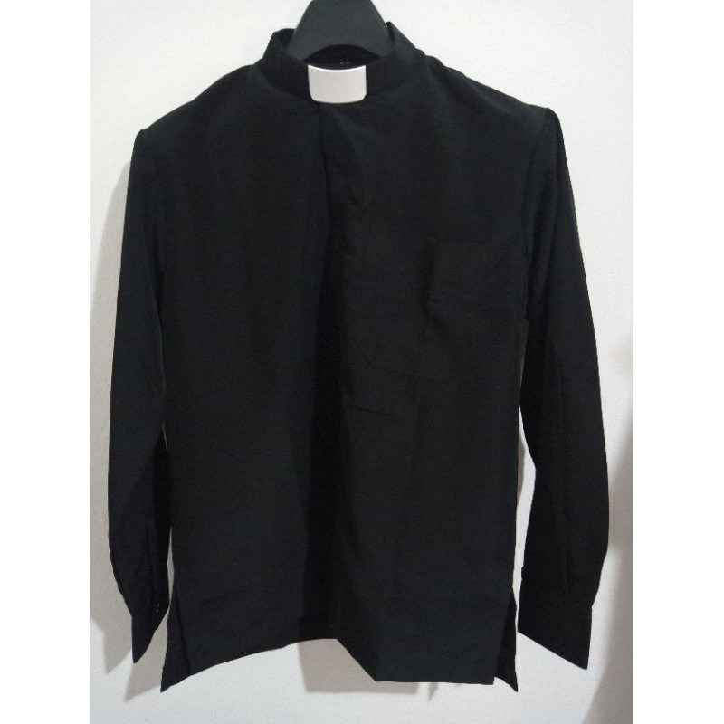 BAJU/KEMEJA COLLAR/KOLAR PENDETA PRIA, Lengan Panjang (GRATIS COLLAR)