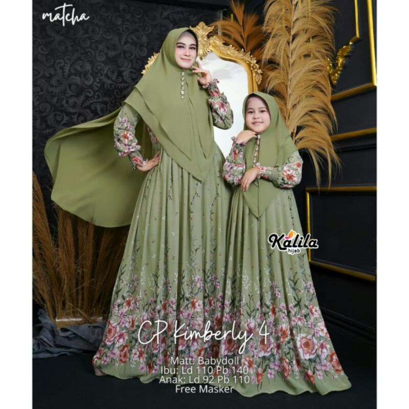 COD | CP KIMBERLY 4 BY KALILA | COUPLE IBU ANAK | COUPLE SYARI IBU ANAK FREE JILBAB FREE MASKER | CO