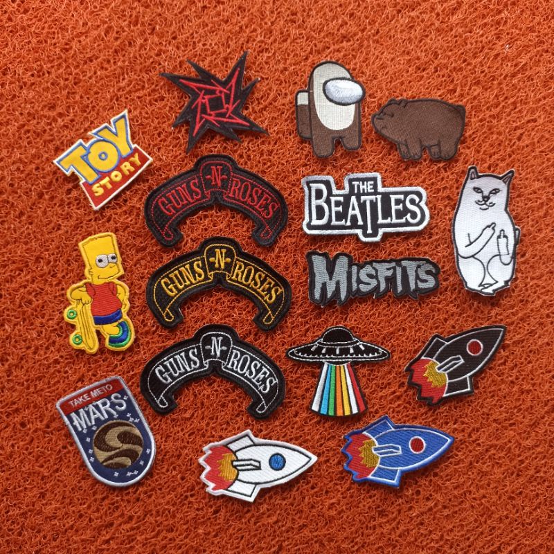 Patch bordir mini untuk di jahit di jaket / tas / topi super murah best quality