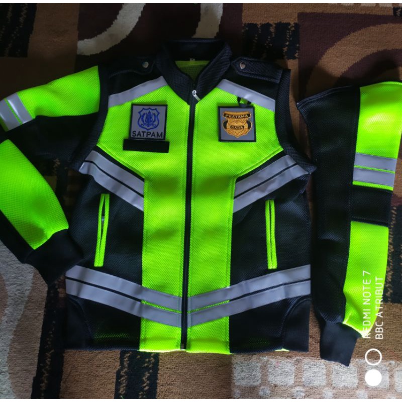 Romket SATPAM Rompi Jaket Lengan bisa dilepas pasang romket satpam dobelmes