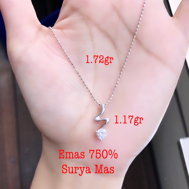 Kalung dan liontin emas 750%