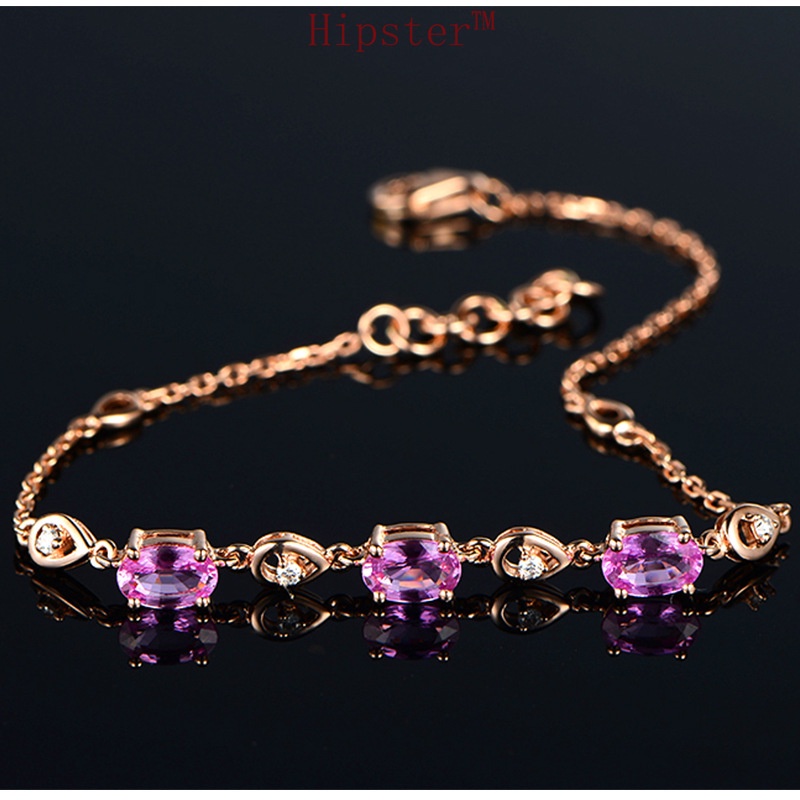 Elegant Natural Pink Gem Temperament Personality Affordable Luxury Vintage Bracelet