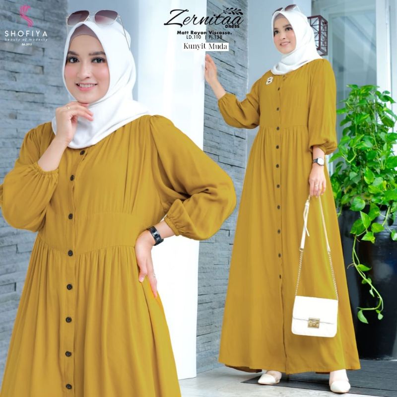 Gamis Busui - Gamis Polos Busui - Gamis Rayon viscose - Zernitaa Dress original Shofiya