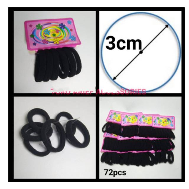 Karet rambut elastis KCL isi 72 pcs ikat rambut