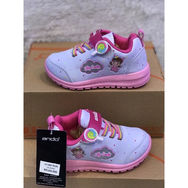 Sepatu sneakers anak ANDO LILY CANDY 3 warna sz 25-32