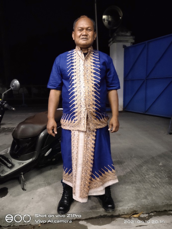 Batik Solo Modern Set Sarung Kemeja Modang Navy