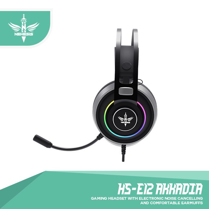 NYK HS-E12 Headset Gaming 7.1 Surround RGB AKKADIA HS - E12