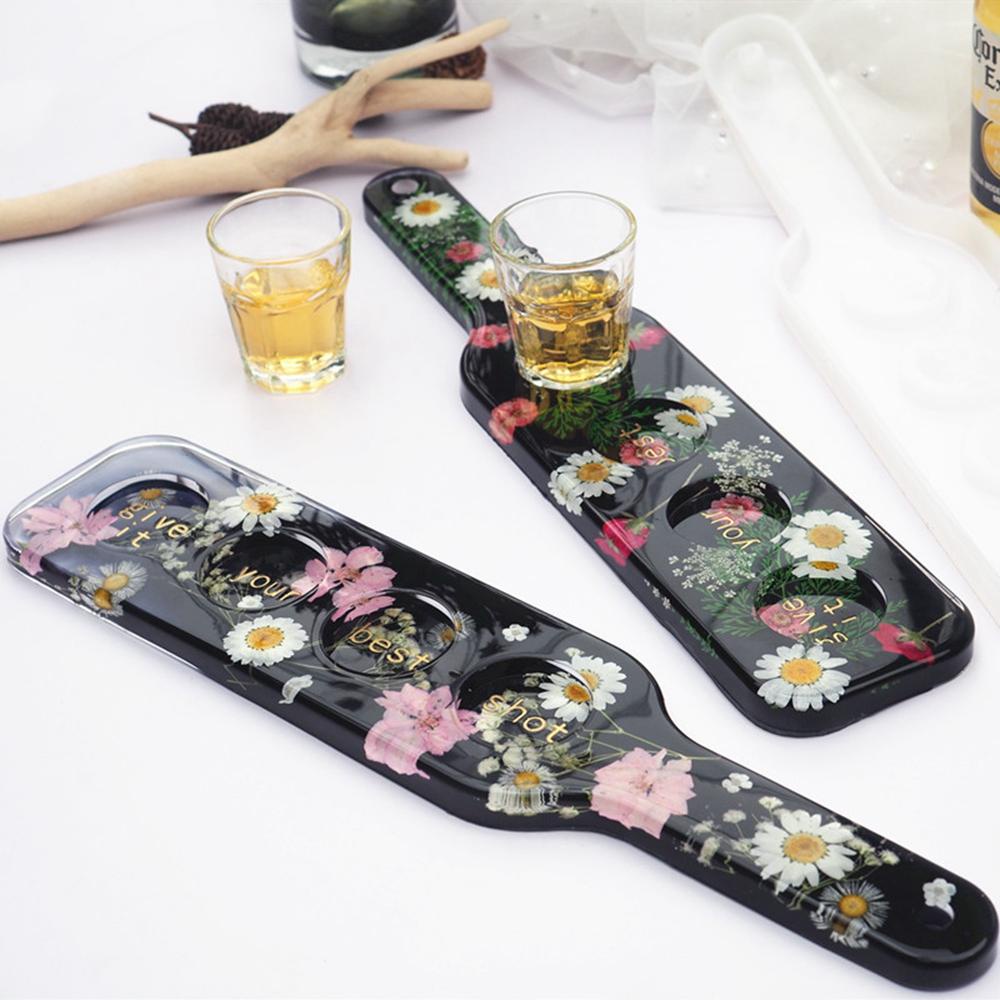 [Elegan] Serving Tray Mold Silicone Shot Kerajinan Tangan Lilin Tray Coaster Rak Beer Dekorasi Rumah