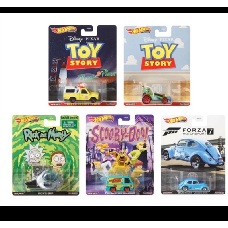 Hot Wheels Retro S Pizza Planet Truck volkswagen vw classic bug Forza motorssport Mystery Machine Scooby Doo Rick's Ship Rick morty RC Car Toys Story Disney Pixar