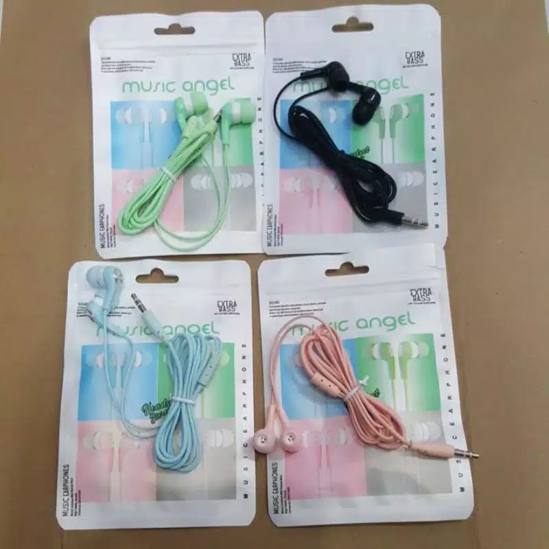 Headset Music Angel  Macaron Earphone Qtop 007 Stereo Extra Bass