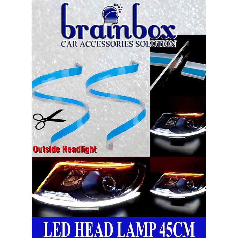 TERBAIK DRL 45CM FLEXIBLE LED HEAD LAMP MOBIL LAMPU PUTIH + SEIN - ALIS LAMPU #6