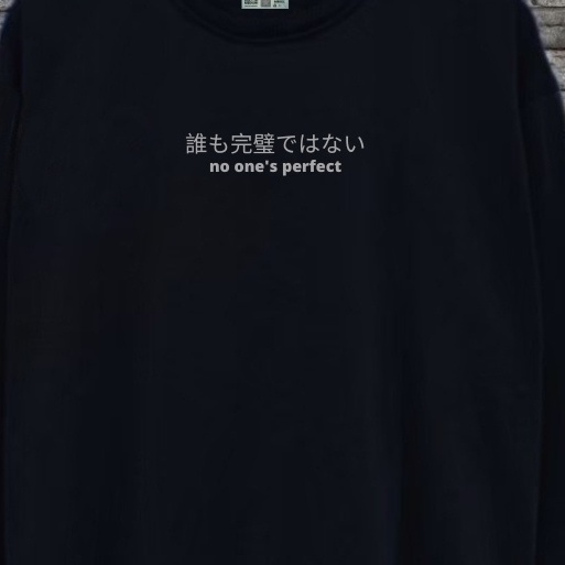 Sweater Katun Pria Original Distro Hitam List No One&quot;s perfect Switer Crewneck Oversize Unisex