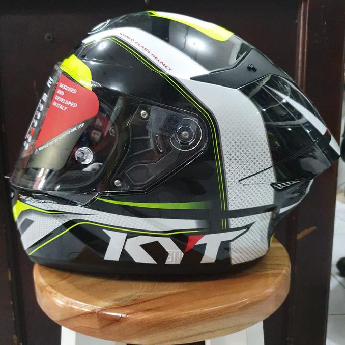 helm fullface KYT TT Course grand prix yellow