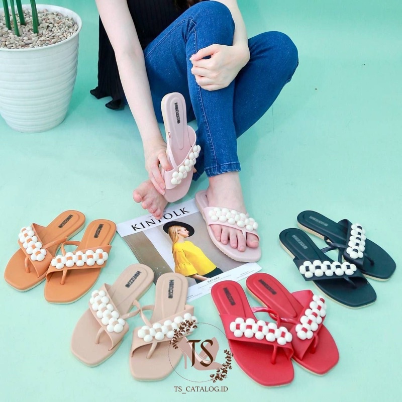 Sandal Fashion Wanita Japit Jempol Bunga Kapas Import Morego 929-A11