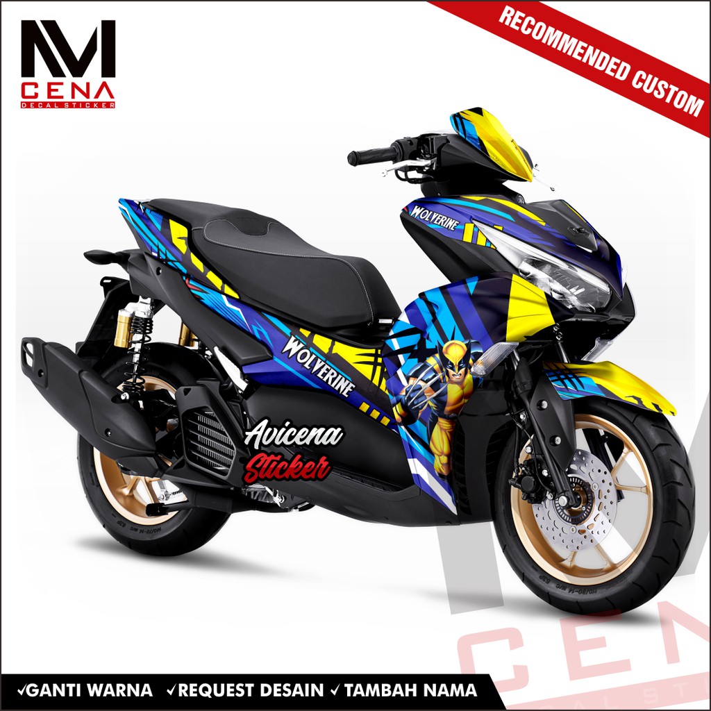 Sticker Decal Aerox Connected 2021 Decal Sticker Aerox 2021 Dekal Aerox wolverine
