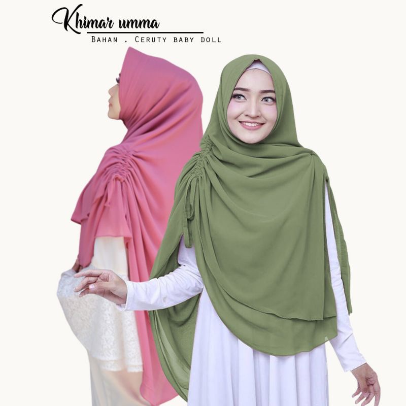 jilbab Khimar jumbo jilbab 2 Layer hijab syar'iseruti baby dol