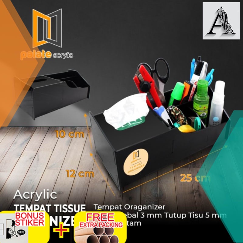 

Terlaris AKRILIK TEMPAT TISSUE / ARYLIC ORGANIZER / AKRILIK STRAW BOX 3MM