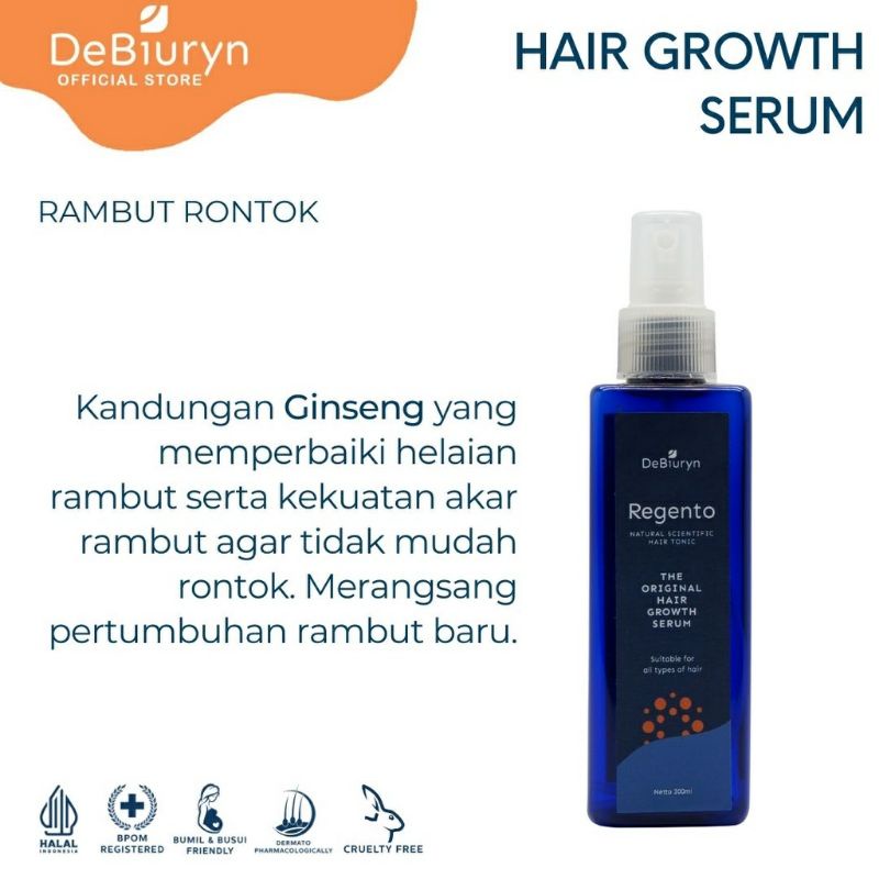 DEBIURYN HAIR GROW SERUM  HAIR TONIC REGENTO 200ML