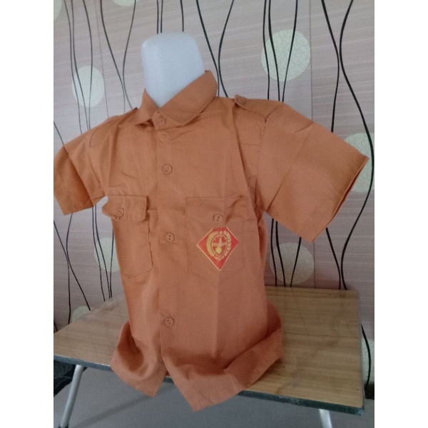 BAJU PRAMUKA LENGAN PENDEK/BAJU PRAMUKA MEREK SINGAPORE ZAIDAN MURAH/SERAGAM SEKOLAH