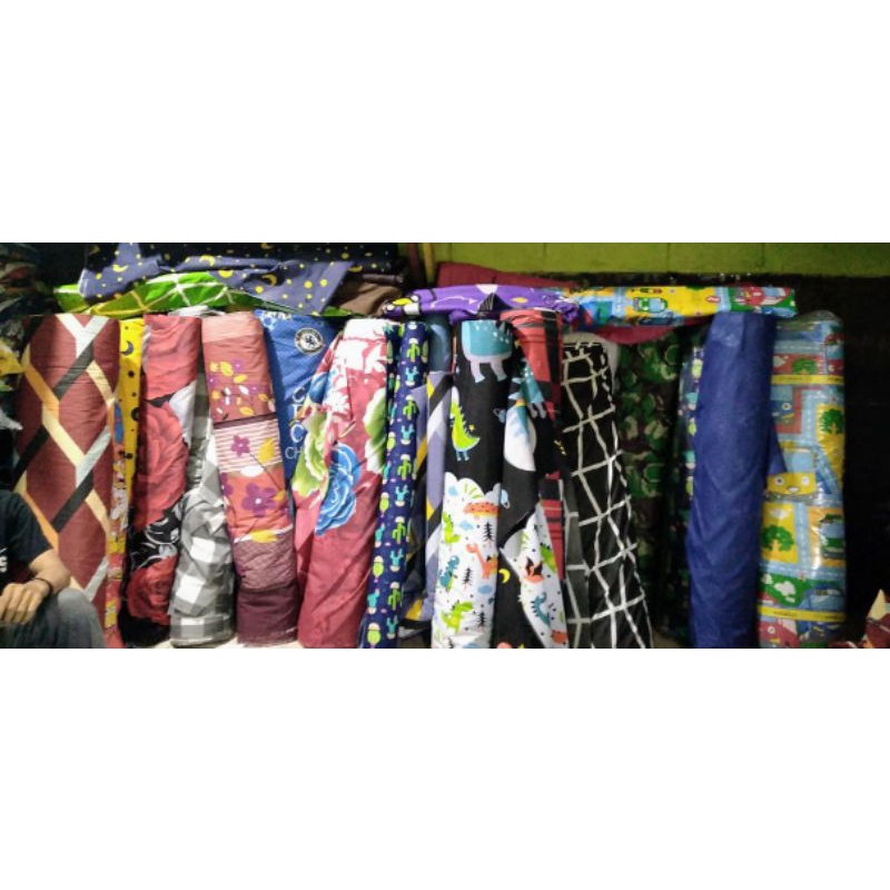 Sarung Kasur Busa Resleting L Uk.180x200x40 cm Motif Katun