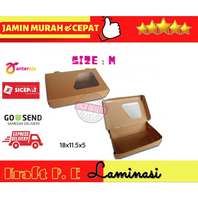 

LUNCH BOX M JENDELA/DUS NASI/BOX MIE/DUS SNACK/DUS BOLU/DUS BROWNIES/DUS KUE/DUS KRAFT LAMINASI/BOX BROWNIES