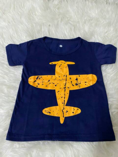 Kaos anak2 (PESAWAT)  1-9tahun glow in the dark