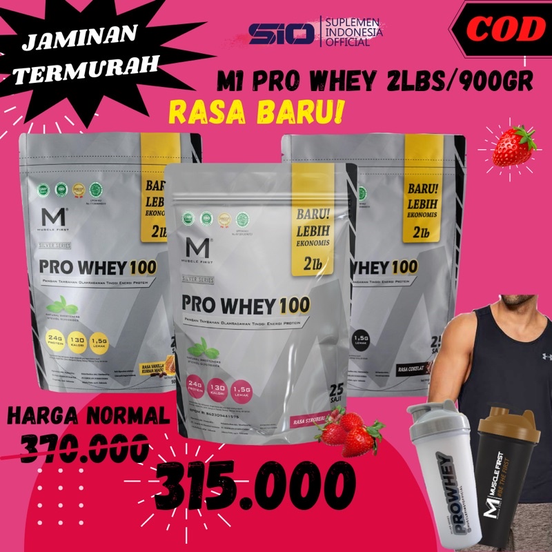 Jual (JAMINAN TERMURAH) MUSCLE FIRST PRO WHEY STRAWBERRY 100 2LBS M1 ...