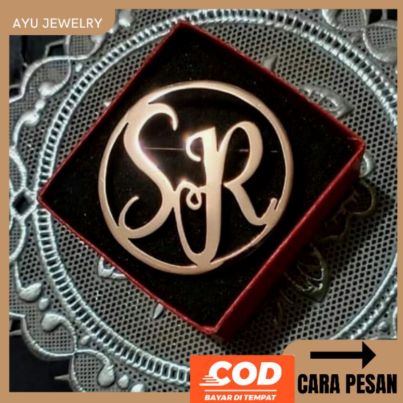 Bros Pin Custom Nama Inisial Titanium