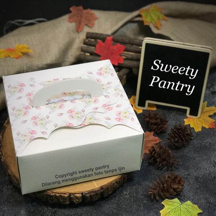

3Rs5E546 42210 F - Dus Kue / Box Kue Model Tenteng Uk 22X22X10 Cm Flower 56Eyhr6R