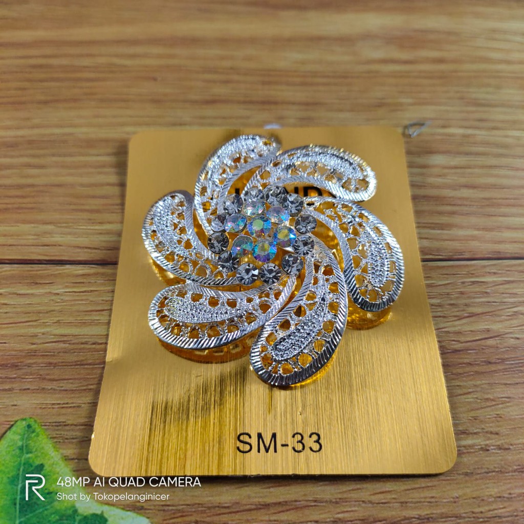 Bros Bunga Korea Bross  Pesta Hijab Brooch Kebaya Dagu Tokopelanginicer