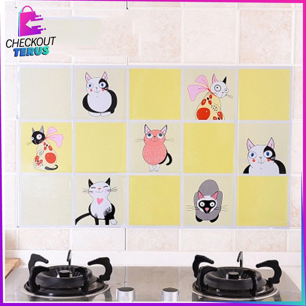 CT C118 Wall Stiker Dinding Dapur Anti Minyak Stiker Dinding Api Wallpaper Stiker Dinding Alumunium Foil Dekorasi Dapur