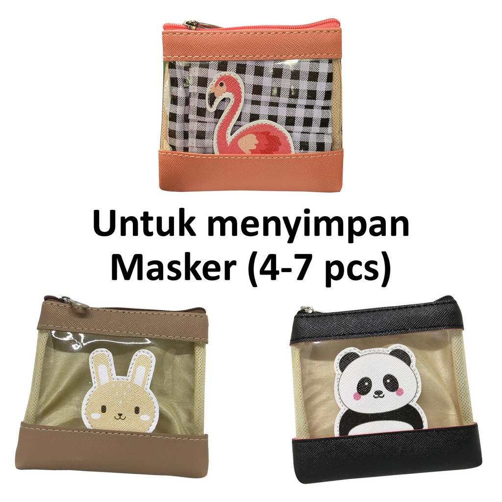Shifra Tempat Masker Dompet Masker Dompet Koin Mika Animal