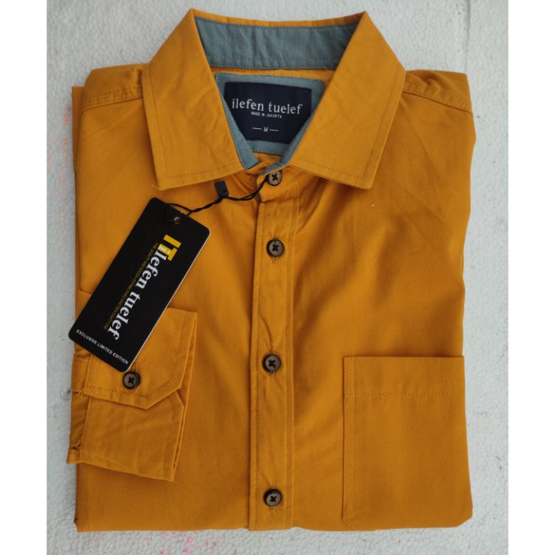 Kemeja Lengan Panjang Pria Berbagai Motif Polos  || ILEFEN TUELEF