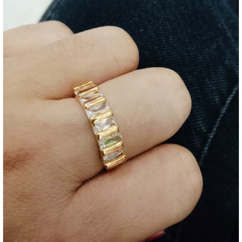 Cincin lapis emas //perhiasan replika berlian //cincin wanita //cincin