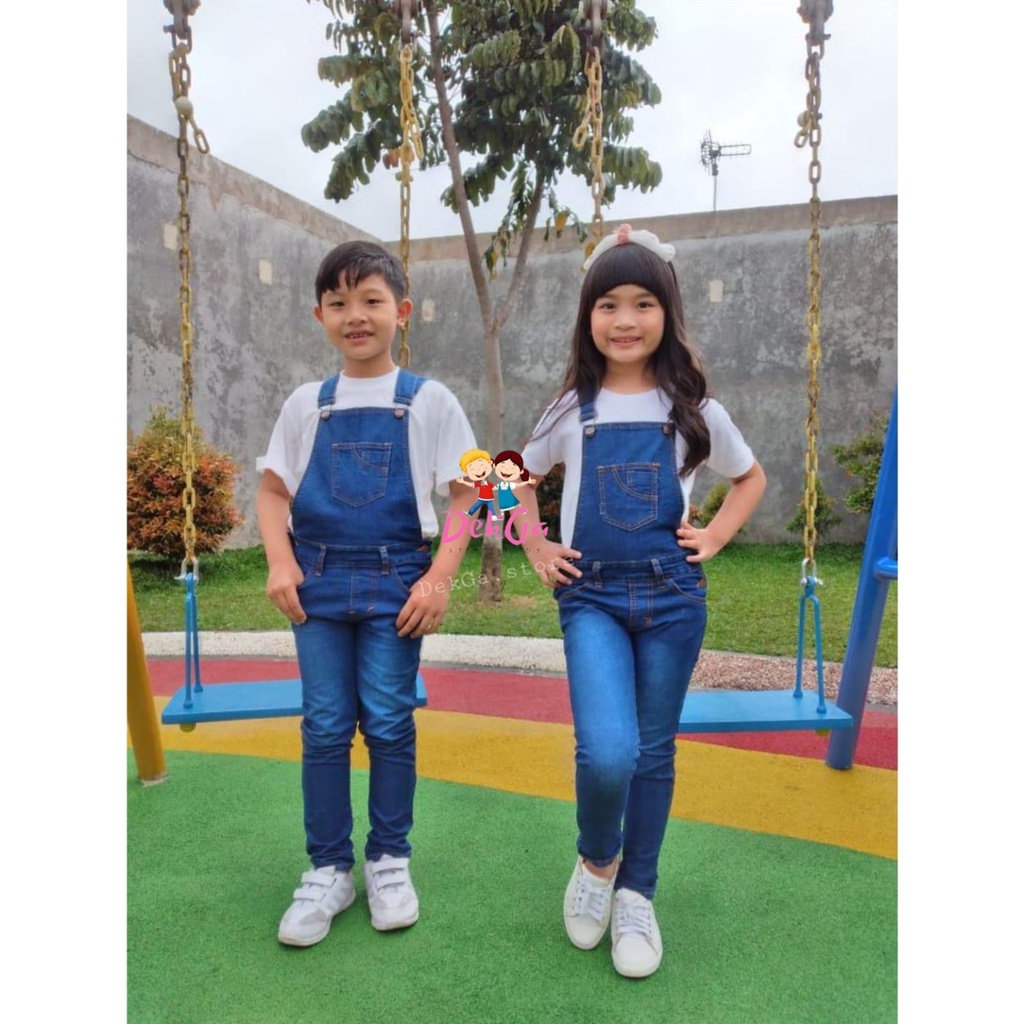 Overall jeans panjang anak unisex