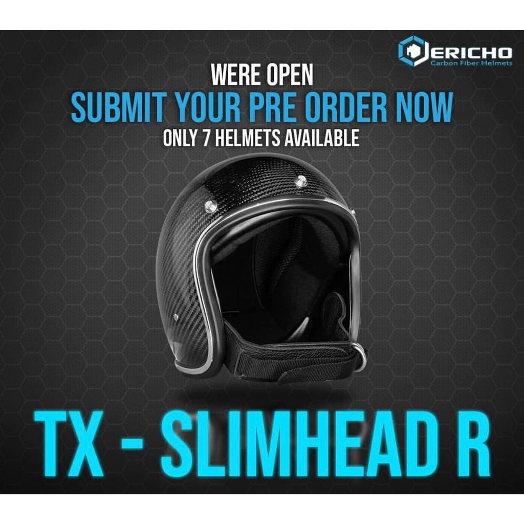 JERICHO TX-SLIMHEAD Carbon Original Slim helmet helm motorcycle